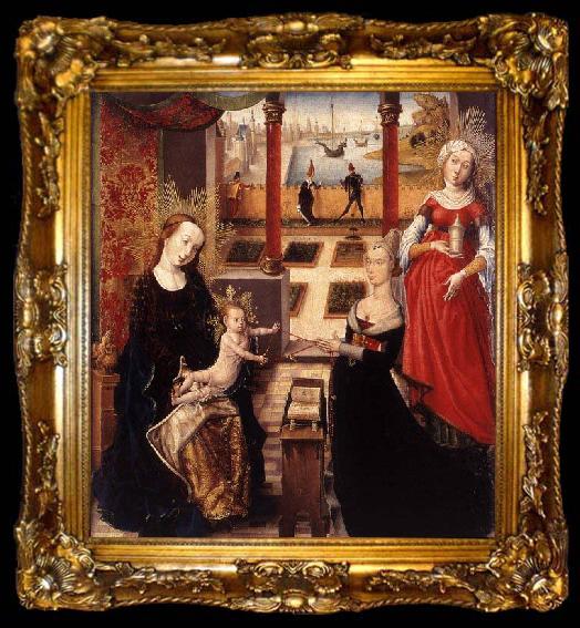 framed  unknow artist Madonna with Donor and St Mary Magdalene, ta009-2